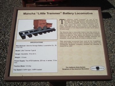 Mancha “Little Trammer” Battery Locomotive Marker. Click for full size. Mancha “Little Trammer” Battery Locomotive Marker image. Click for full size.