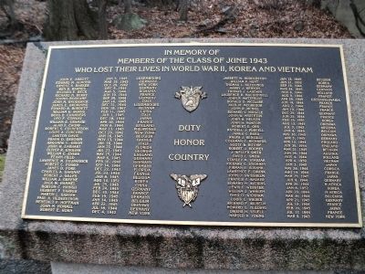 Class of June 1943 Memorial Marker image. Click for full size.