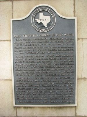 First Christian Church of Fort Worth Marker image. Click for full size.
