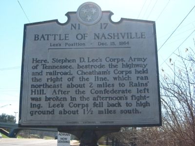Battle of Nashville Marker image. Click for full size.