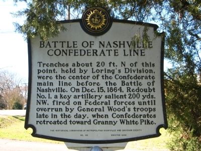 Battle of Nashville Confederate Line Marker image. Click for full size.