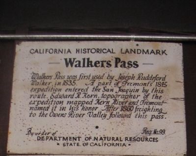 Walker's Pass Marker 99 image. Click for full size.