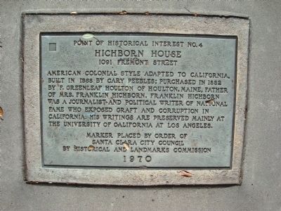 Hichborn House Marker image. Click for full size.