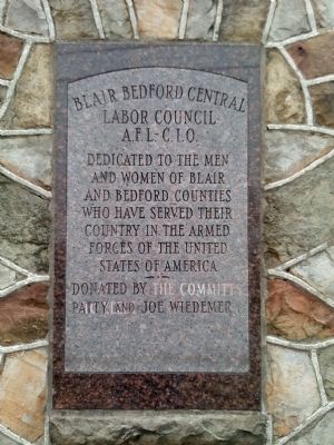 Blair Bedford Central Labor Council AFL-CIO Military Memorial-plaque 2 image. Click for full size.