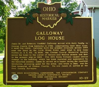 Galloway Log House Marker (Side A) image. Click for full size.