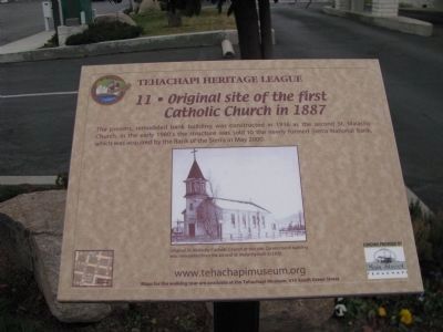 Original site of the First Catholic Church in 1887 Marker image. Click for full size.