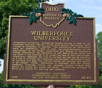 Wilberforce University Marker (Side A) image. Click for full size.