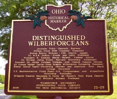 Distinguished Wilberforceans Marker (Side B) image. Click for full size.