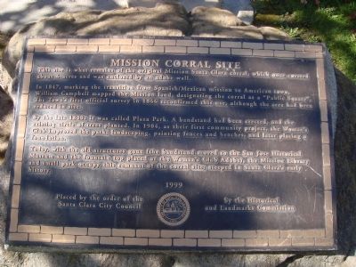 Mission Corral Site Marker. Click for full size. Mission Corral Site Marker image. Click for full size.