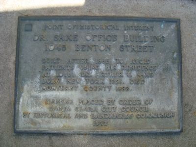 Dr. Saxe Office Building Marker. Click for full size. Dr. Saxe Office Building Marker image. Click for full size.