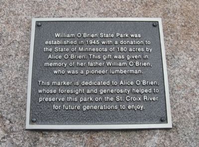 William O'Brien State Park Marker image. Click for full size.