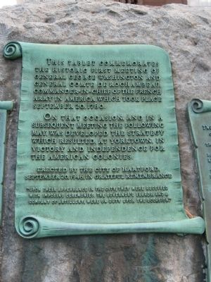 The First Meeting of Washington and Rochambeau Marker image. Click for full size.