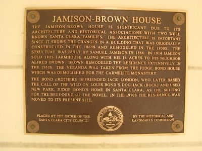 Jamison-Brown House Marker image. Click for full size.