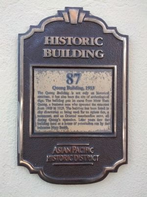 Quong Building, 1913 Marker image. Click for full size.