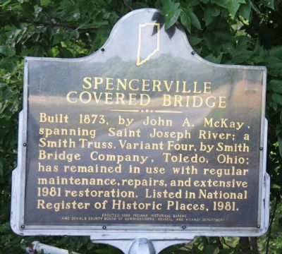Spencerville Covered Bridge Marker image. Click for full size.