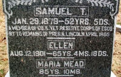 Samuel T. Carpenter Grave Marker Detail image. Click for full size.