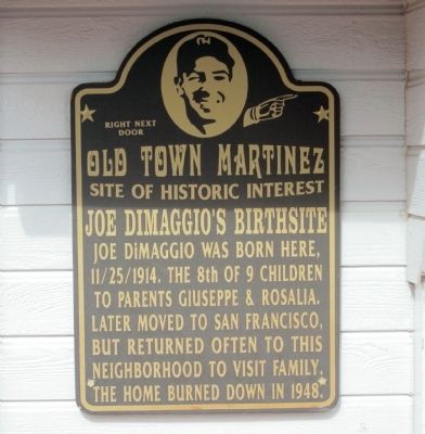 Joe DiMaggio's Birthsite Marker image. Click for full size.