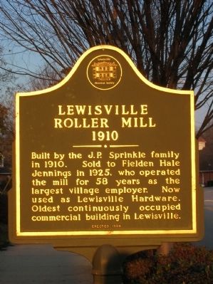 Lewisville Roller Mill Marker image. Click for full size.