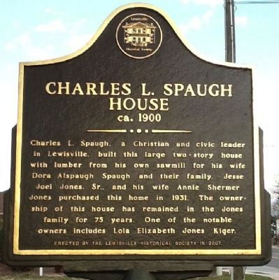 Charles L. Spaugh House Marker image. Click for full size.