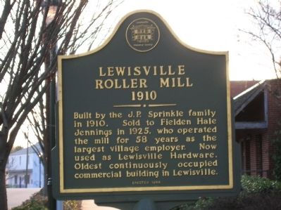 Lewisville Roller Mill Marker image. Click for full size.