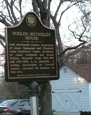 Vogler-Reynolds House Marker image. Click for full size.