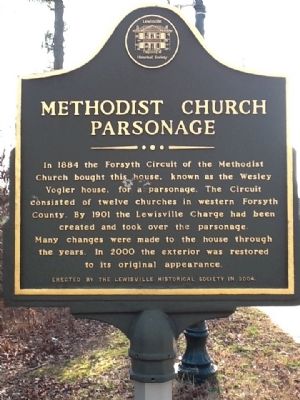 Methodist Church Parsonage Marker image. Click for full size.