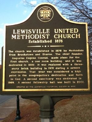 Lewisville United Methodist Church Marker image. Click for full size.