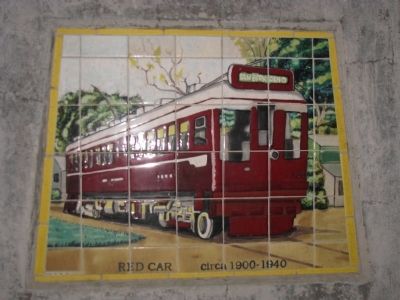 Tiles of the Red Car circa 1900-1940. image. Click for full size.