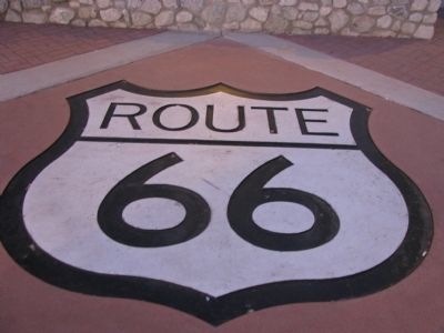 Route 66 Emblem across the street. image. Click for full size.