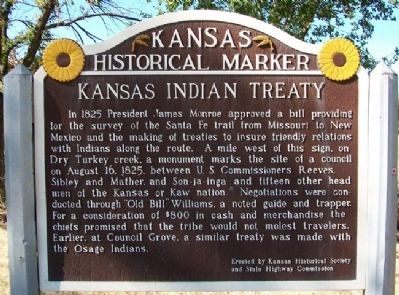 Kansas Indian Treaty Marker image. Click for full size.