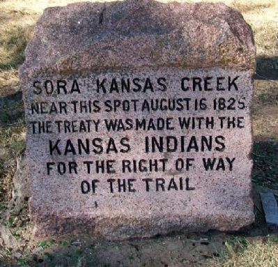 Sora Kansas Creek Marker (Side A). Click for full size. Sora Kansas Creek Marker (Side A) image. Click for full size.