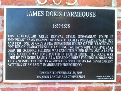 James Doris Farmhouse Marker image. Click for full size.