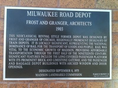 Milwaukee Road Depot Marker image. Click for full size.
