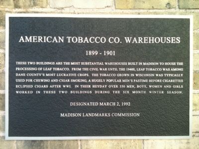 American Tobacco Co. Warehouses Marker image. Click for full size.