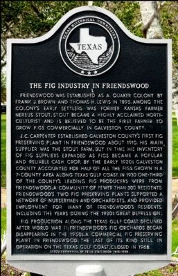 Fig Industry in Friendswood Marker image. Click for full size.