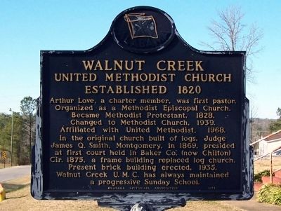 Walnut Creek United Methodist Church 	 Marker image. Click for full size.