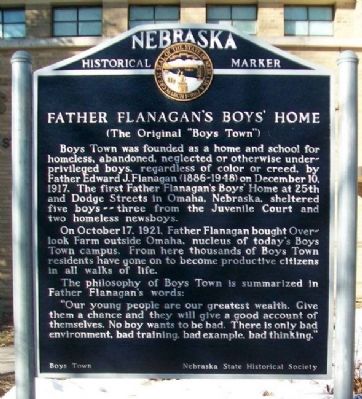 Father Flanagan's Boys' Home Marker. Click for full size. Father Flanagan's Boys' Home Marker image. Click for full size.