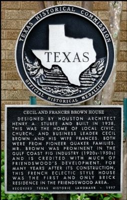 Cecil and Frances Brown House Marker image. Click for full size.