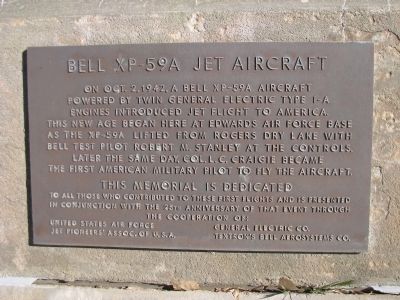 Bell XP-59A Jet Aircraft Marker image. Click for full size.