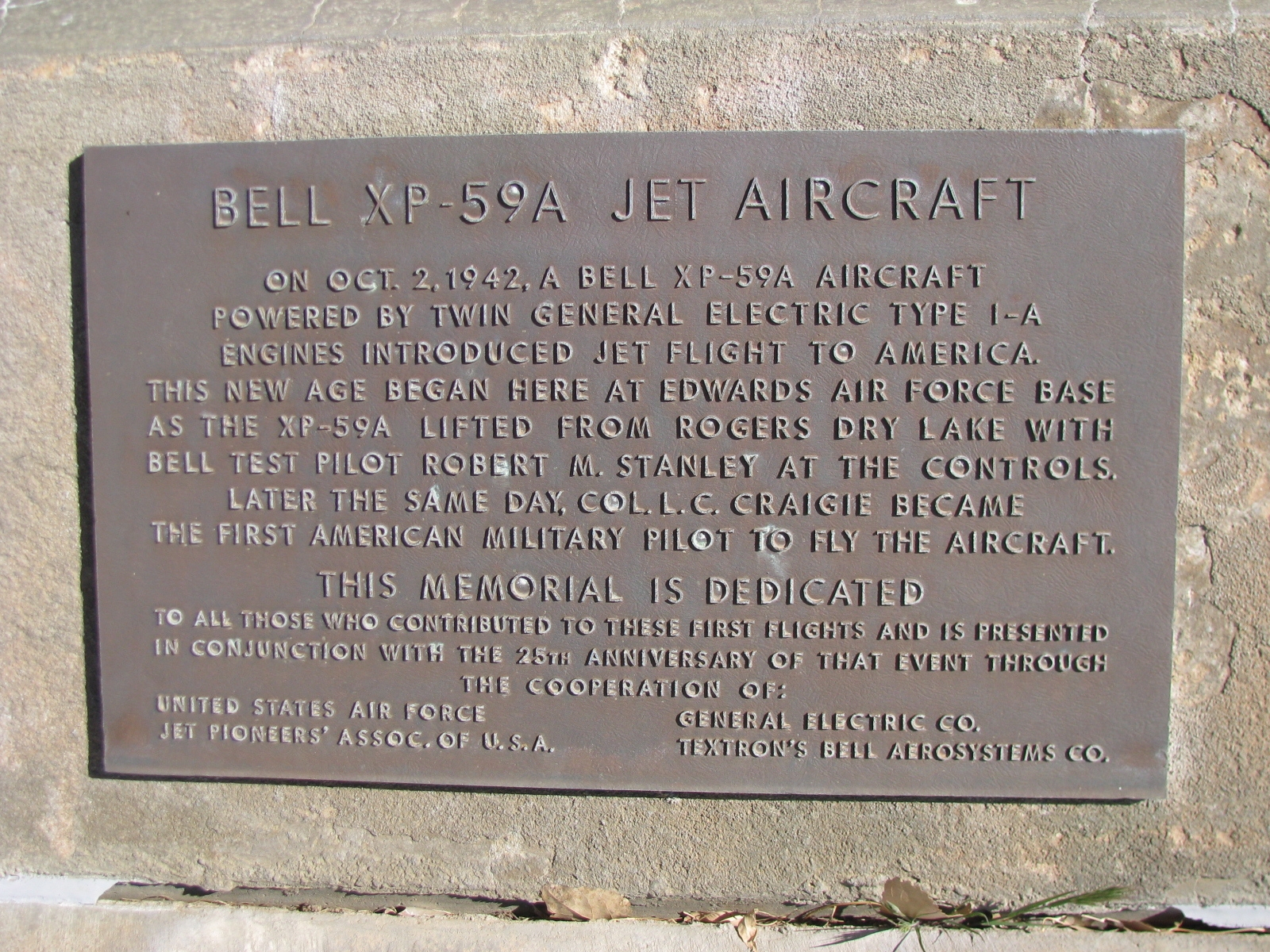 Bell XP-59A Jet Aircraft Marker