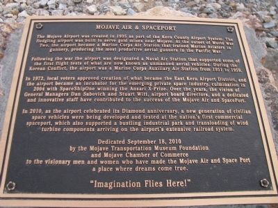 Mojave Air & Spaceport Marker image. Click for full size.