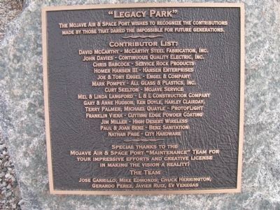 Legacy Park Tribute Plaque image. Click for full size.