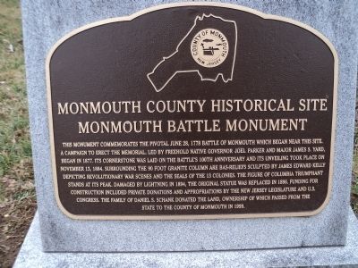 Monmouth Battle Monument Marker image. Click for full size.