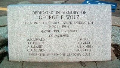 Fremont's First City-Owned Parking Lot Marker image. Click for full size.