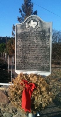 Pioneer Cemetery Historical Marker image. Click for full size.
