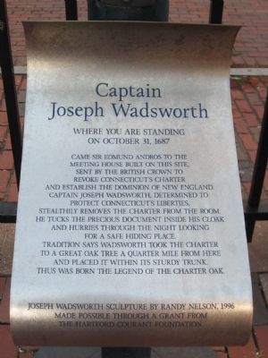 Captain Joseph Wadsworth Marker image. Click for full size.