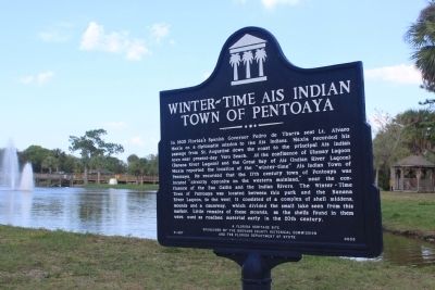 Winter-Time Ais Indian Town of Pentoaya Marker image. Click for full size.