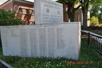 Veterans of Foreign Wars Marshall County Marker image. Click for full size.