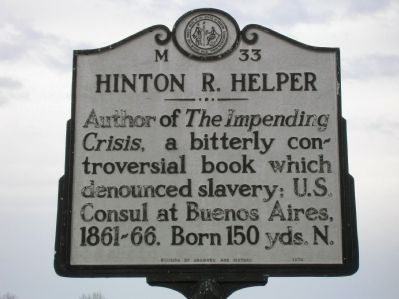 Hinton R. Helper Marker. Click for full size. Hinton R. Helper Marker image. Click for full size.