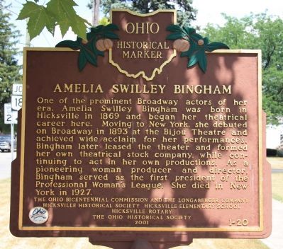 Amelia Swilley Bingham Marker image. Click for full size.